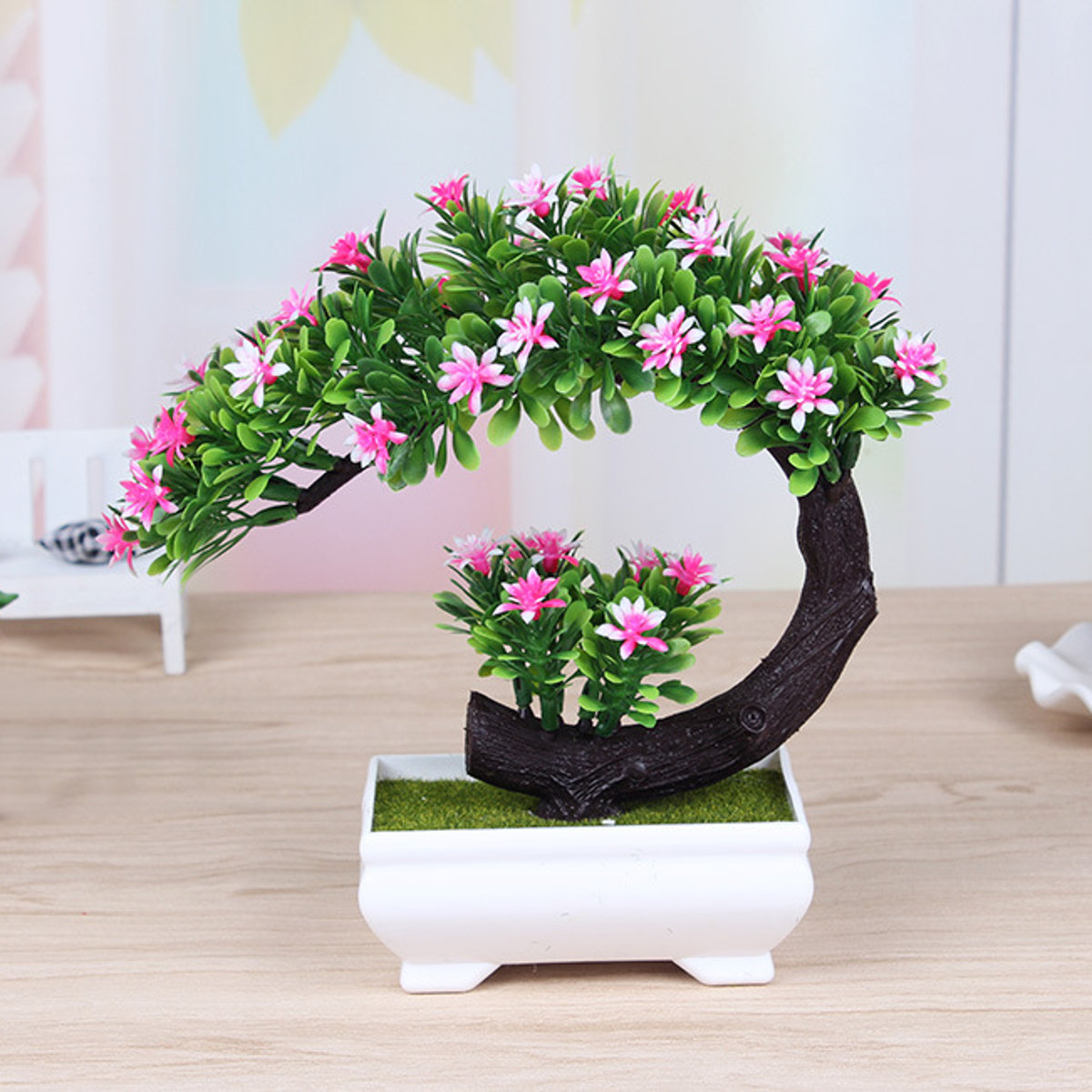 Creative Bonsai Tree In Square Pot Artificial Plant Decoration For Office Home Newchic