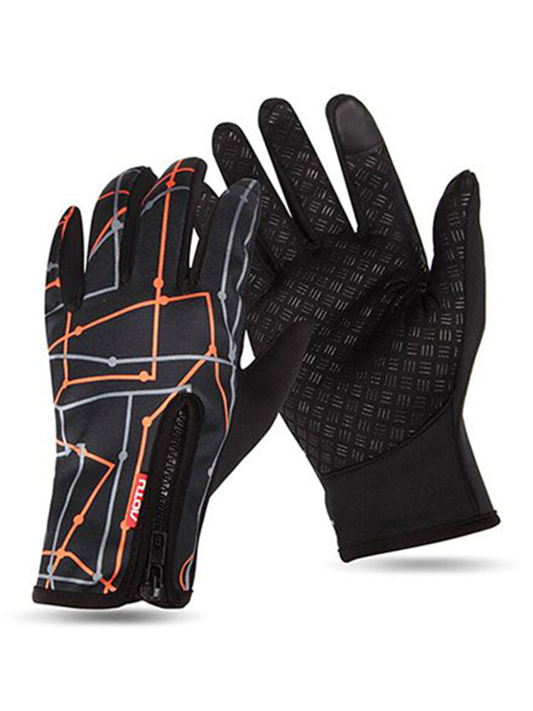 Mens Women Warm Ourdoor Windproof Fleece Cycling Ski Gloves Full Finger Touch Screen Gloves