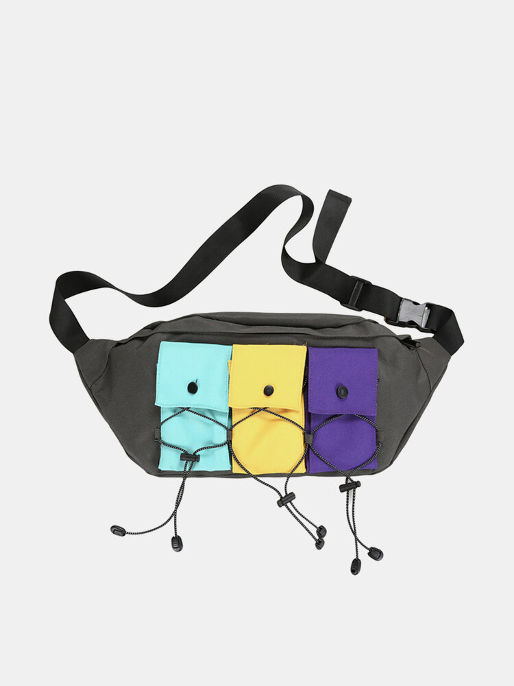 

Nylon Hippie Bag Black Bag Crossbody Bag, Black;gray;orange;rainbow