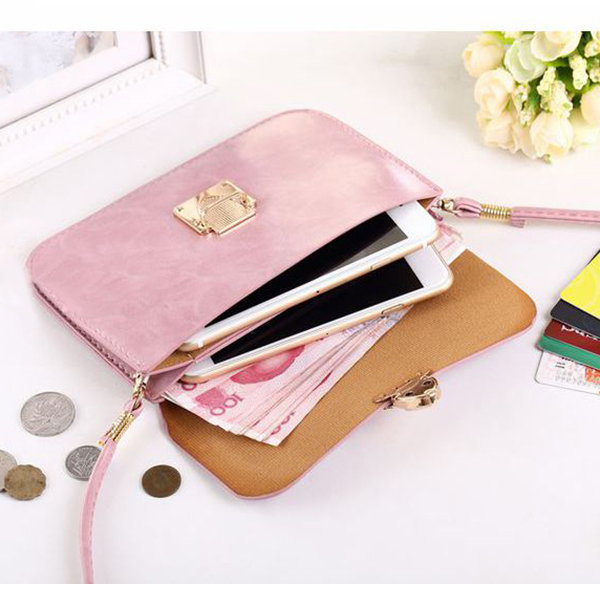 Bowknot Double Layers PU Leather Wallet 6/6.3inch Shoulder Phone Bag For iPhone Samsung Xiaomi Sony