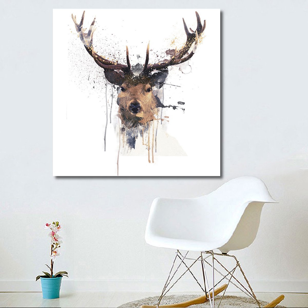 

Abstract Elk Head Canvas Painting Wall Art Bedroom Living Room Home Decor