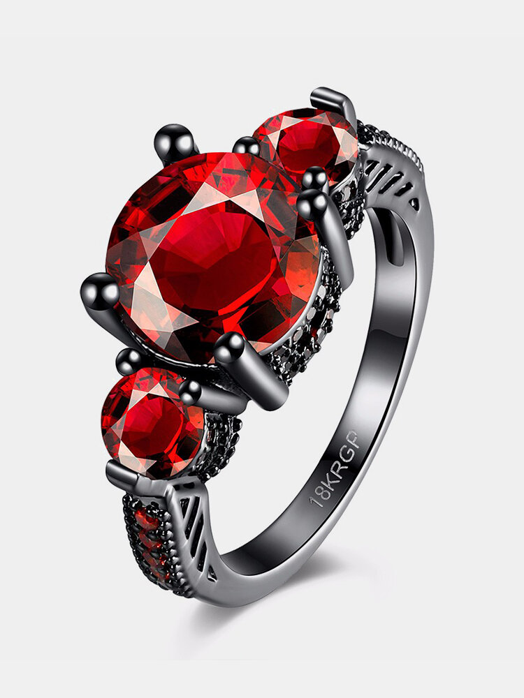 Simple Women Ring Luxury Copper Zircon Ring