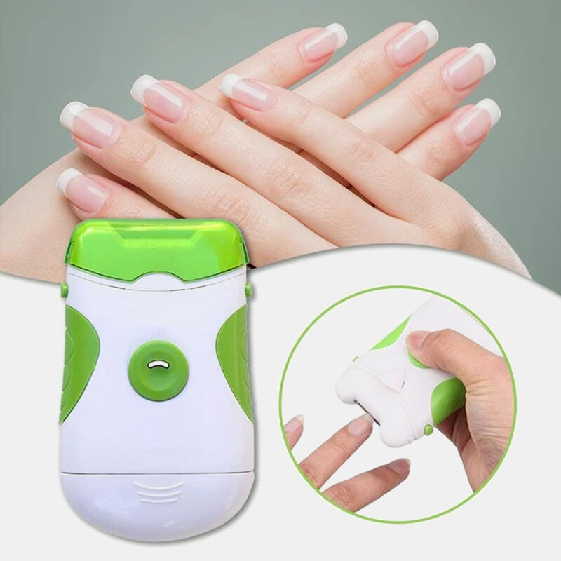 

Portable Electric Nail Clipper LED Light Nail File Manicure Pedicure Sets Health and Beauty Tools with Removable Head, White
