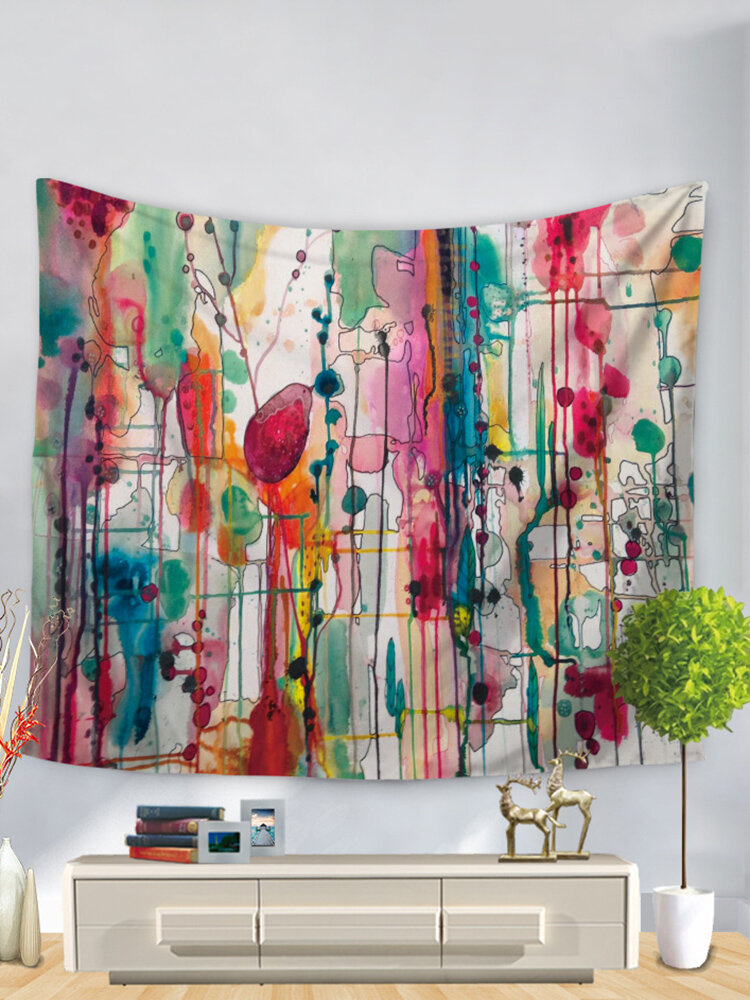 Watercolor Abstract Printing Wall Hanging Tapestries Home Living Room Art Decor Table Cover