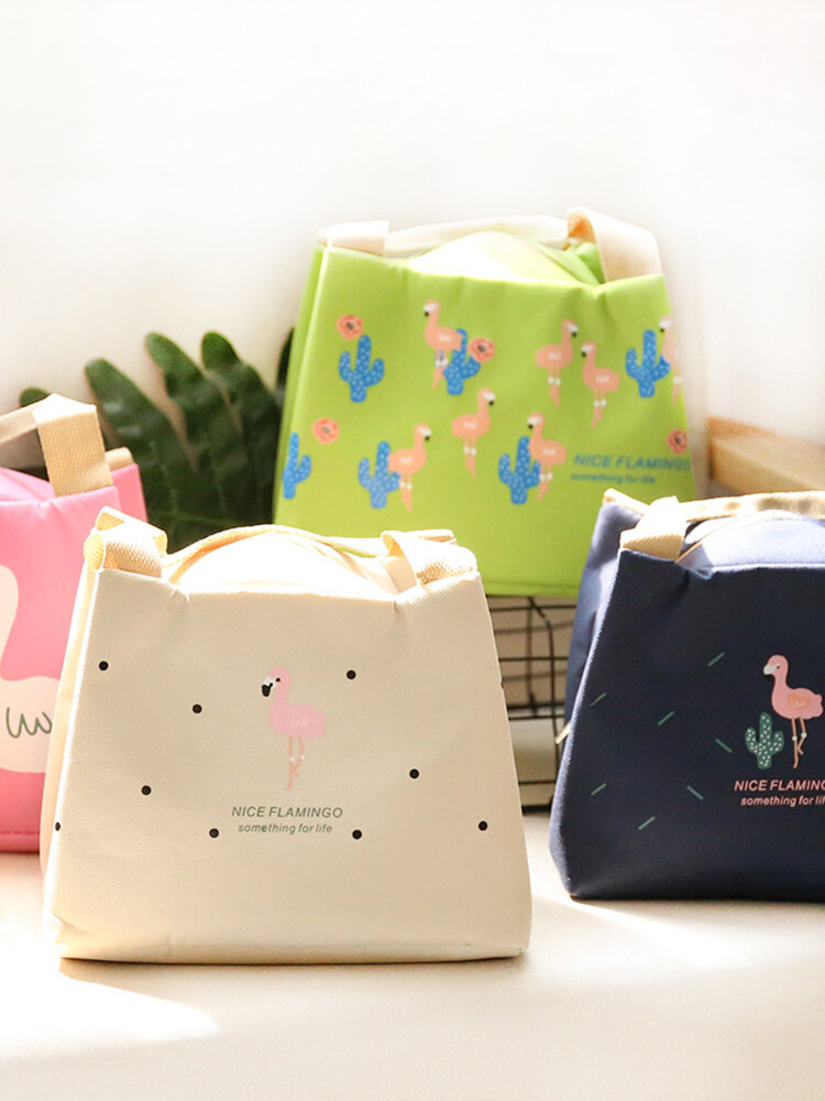 Flamingo Isolation Lunch Box Bag Shopping Tote Bag Momy Bag