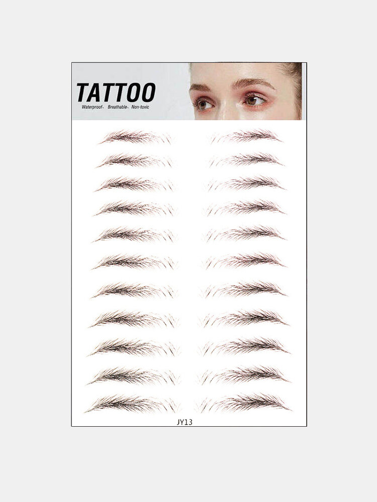 3D Eyebrow Tattoo Sticker Long Lasting Waterproof False Eyebrows Cosmetics