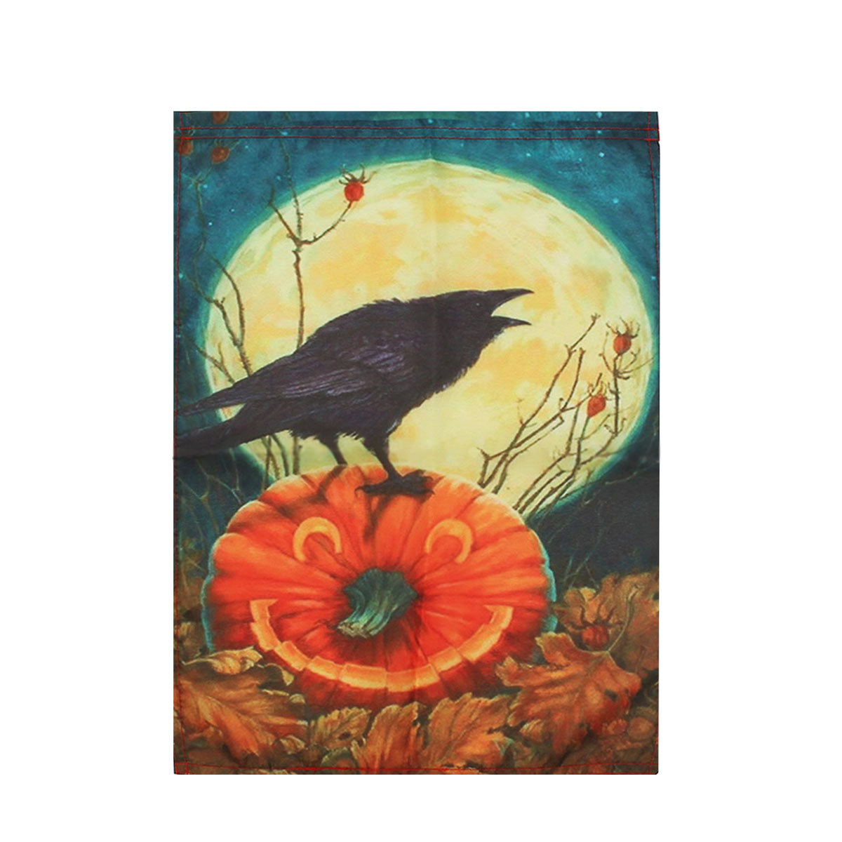 Le drapeau du jardin appelé Halloween Bats Full Moon Crows