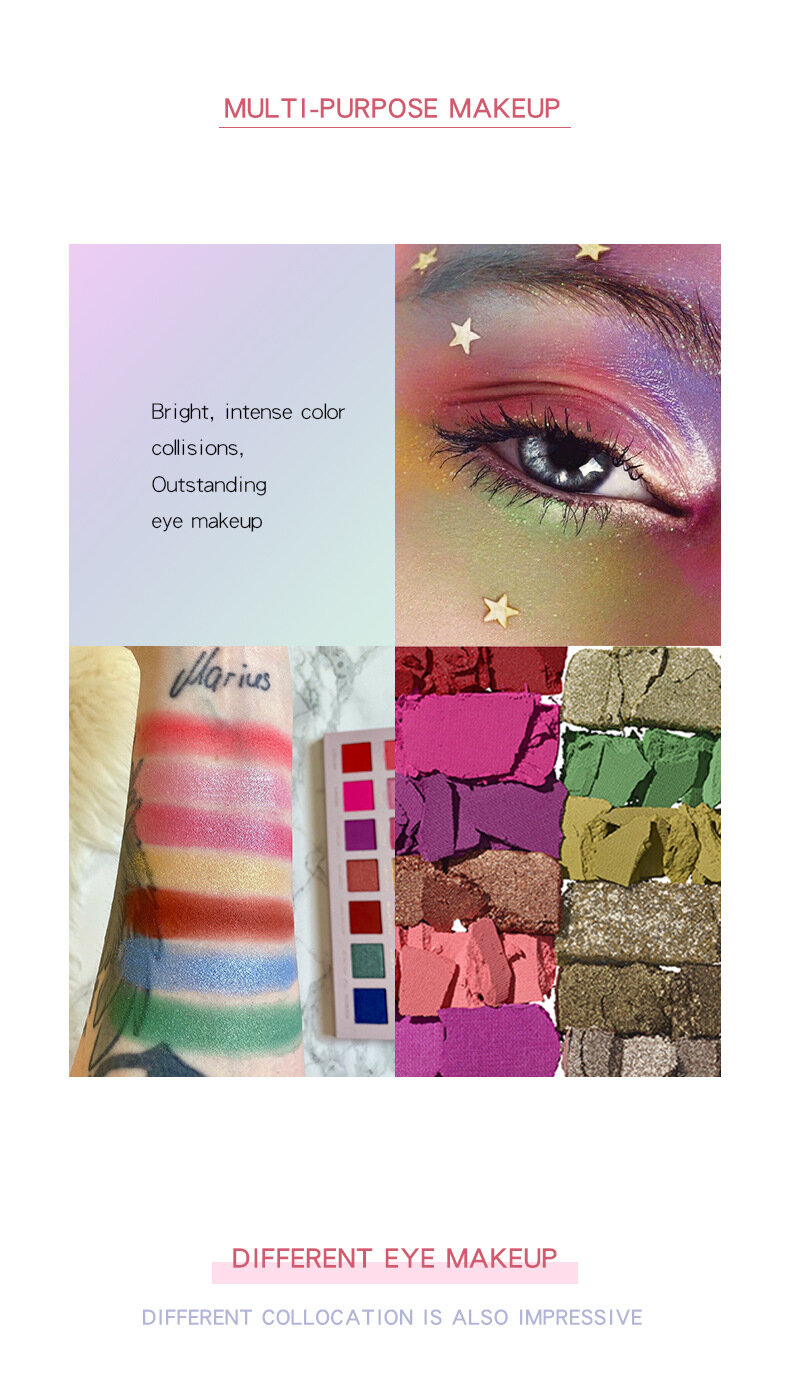 28 Colors Feather Eyeshadow Palette Matte Pearlescent Polarized Glitter Lasting Eyeshadow Palette