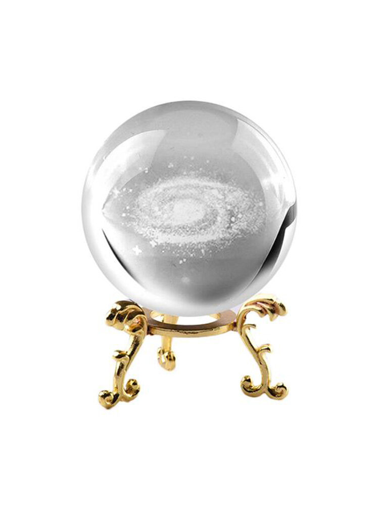 6cm Laser Engraved 3D Galaxy Crystal Ball Quartz Glass Home Accessories Astronomy Miniatures Gifts