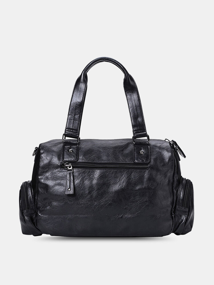 Menico Men Artificial Leather Vintage Large Capacity Travel Bag Durable Waterproof Crossbody Bag