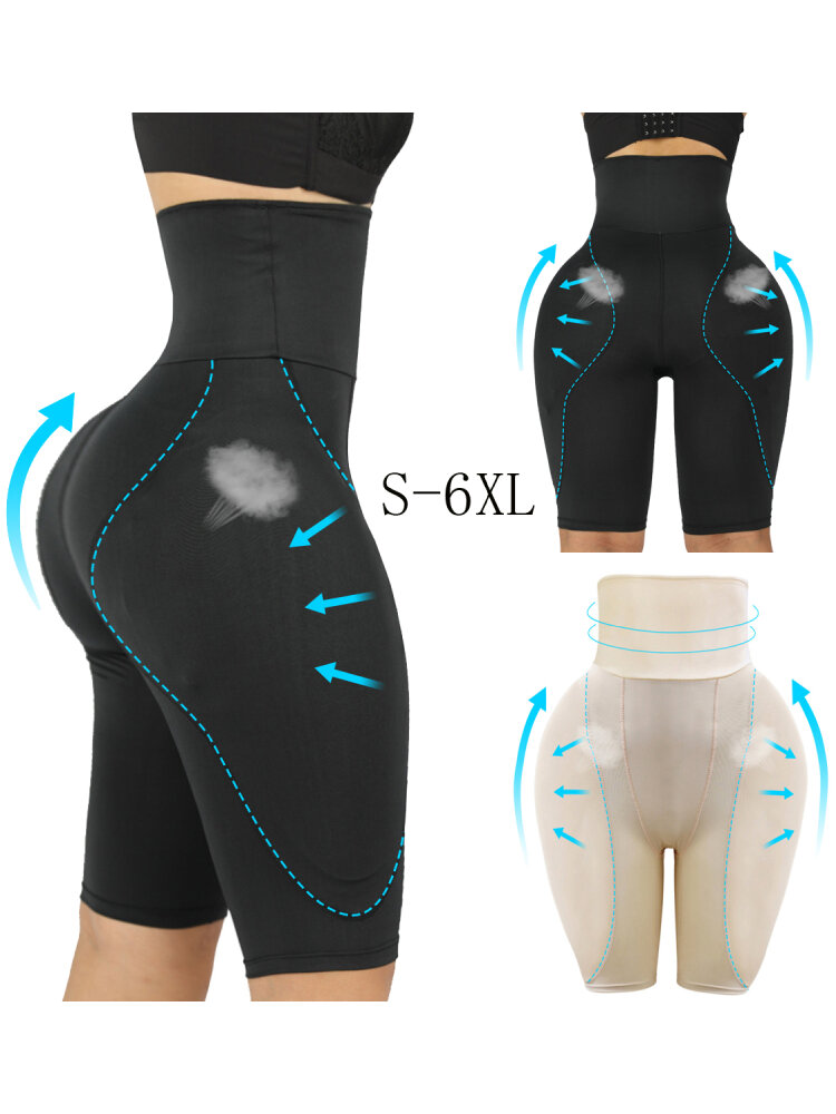 6XL Plus Size Butt Lifter Padding Tummy Control High Waisted Shorts