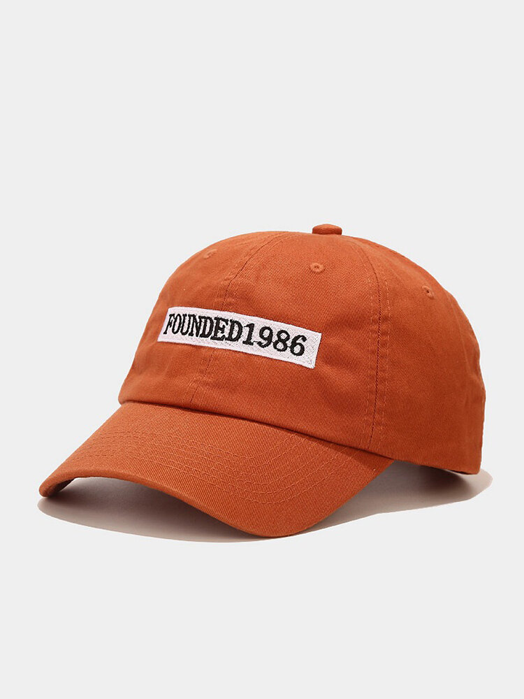 Unisex Cotton 1986 Letter Print Embroidery Fashion Hunting Blazing Orange Safety Orange Sunshade Peaked Caps Baseball Caps