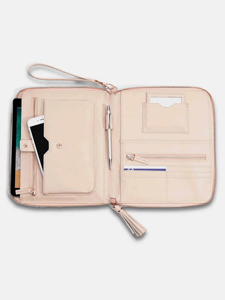 

Women Multifunction Tassel 6 Card Slots Pen Phone Bag Clutch Bag, Black;gray;green;pink;orange