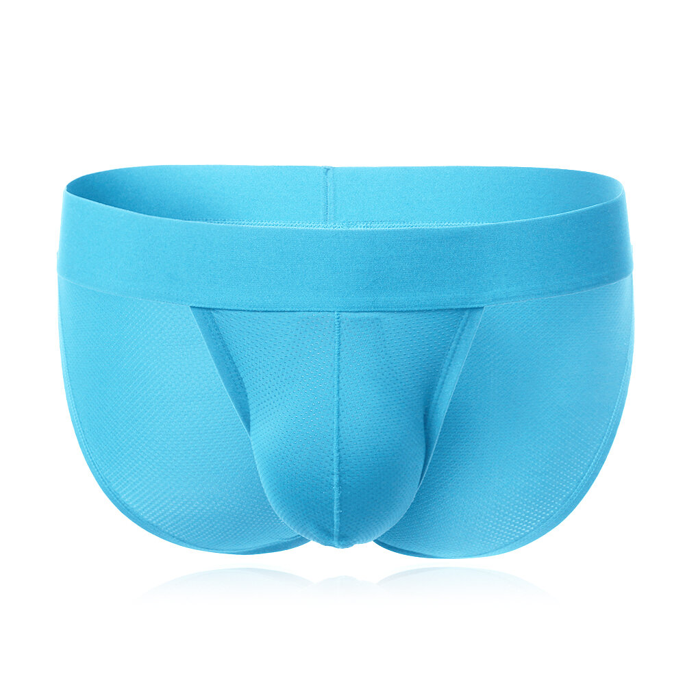 Solid Color Mesh Wide Waitband Breathable Briefs for Men