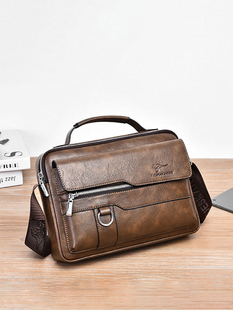 

Menico Men's Faux Leather Business Casual Soft Crossbody Bag Handbag, Brown;black
