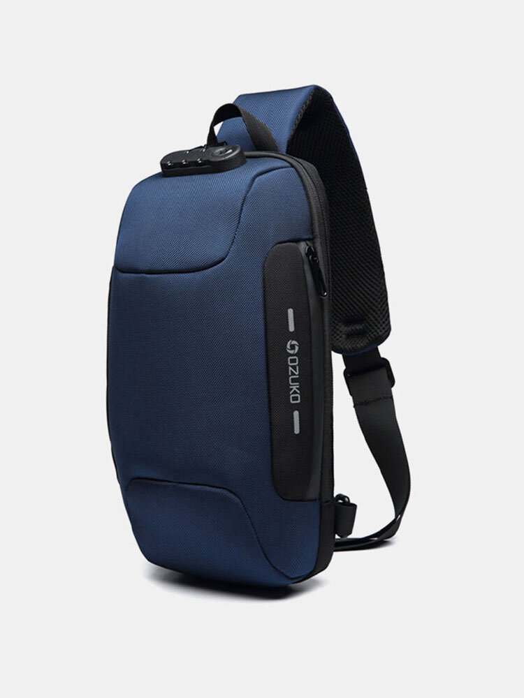 

Men Travel Sling Bag USB Charging Anti-theft Crossbody Bag, Blue