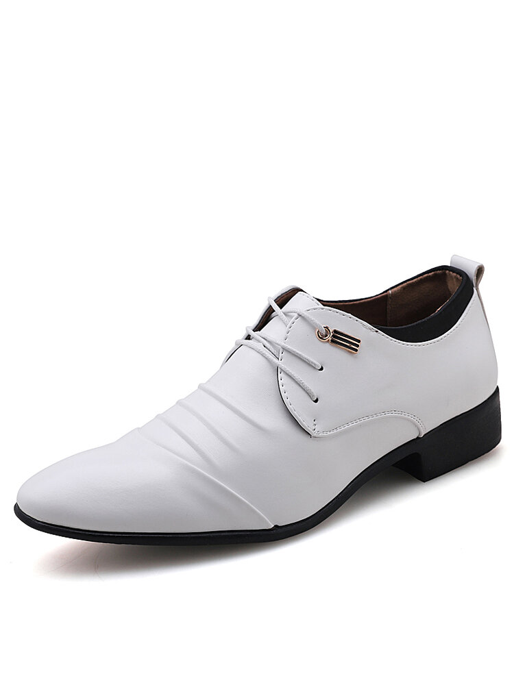 Men Microfiber Leather Non Slip Cap Toe Business Formal Shoes