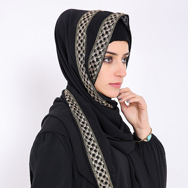

Women Muslim Headscarf Plain Pearl Chiffon Scarf Hijab Arab Islamic Prayer Loop Shawls Scarves, Royal blue;navy;rose;dark green;light pink;dark pink;light purple;dark purple;purple & red