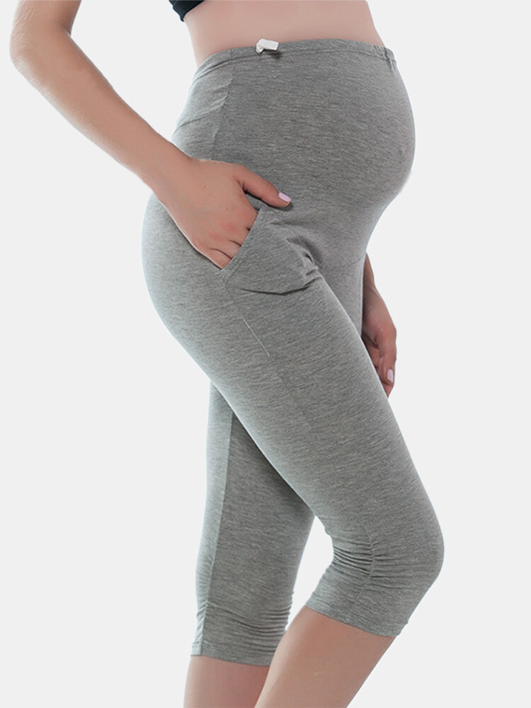 Plus Size Maternity Elastic Abdomen Thin Pregnant Pants