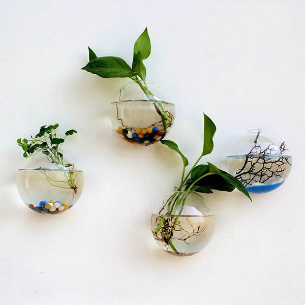 

Creative Wall Hanging Transparent Glass Vase Hydroponic Living Room Home Decor
