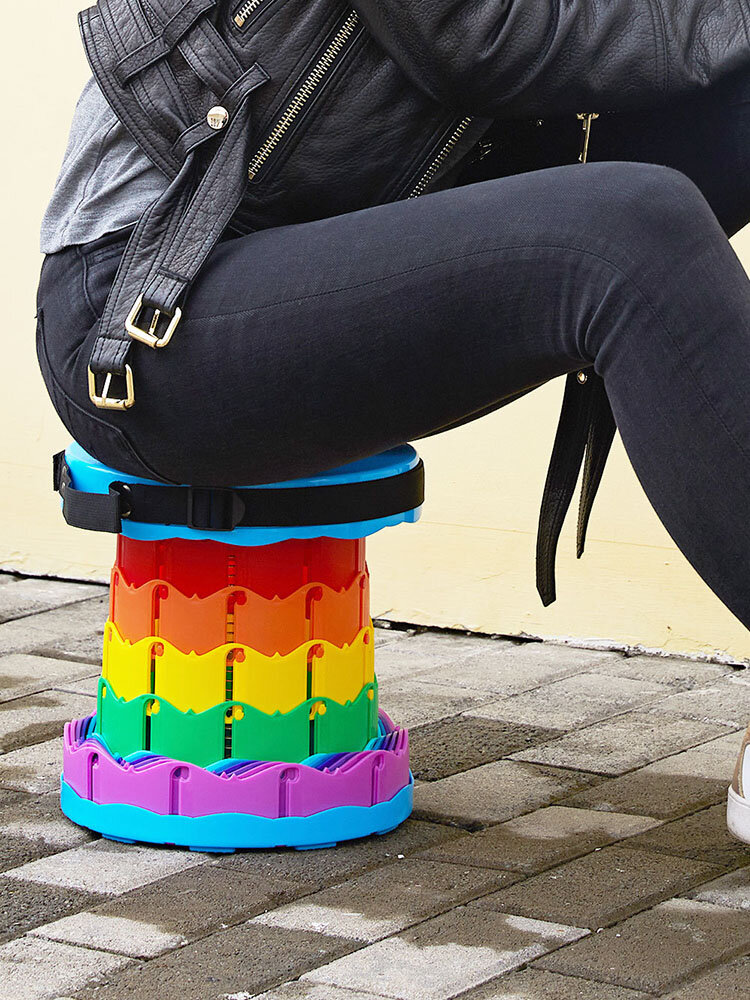 

1 PC Outdoor Retractable Stool Furniture Chairs Portable Rainbow Lounge Folding Chair Camping Stool Foldable Convenient