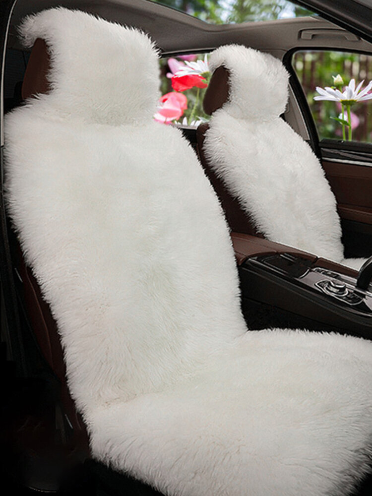 Universal Long Plush Car Front Seat Cover Winter Soft Warm Imitation Wool Seat Slipcover