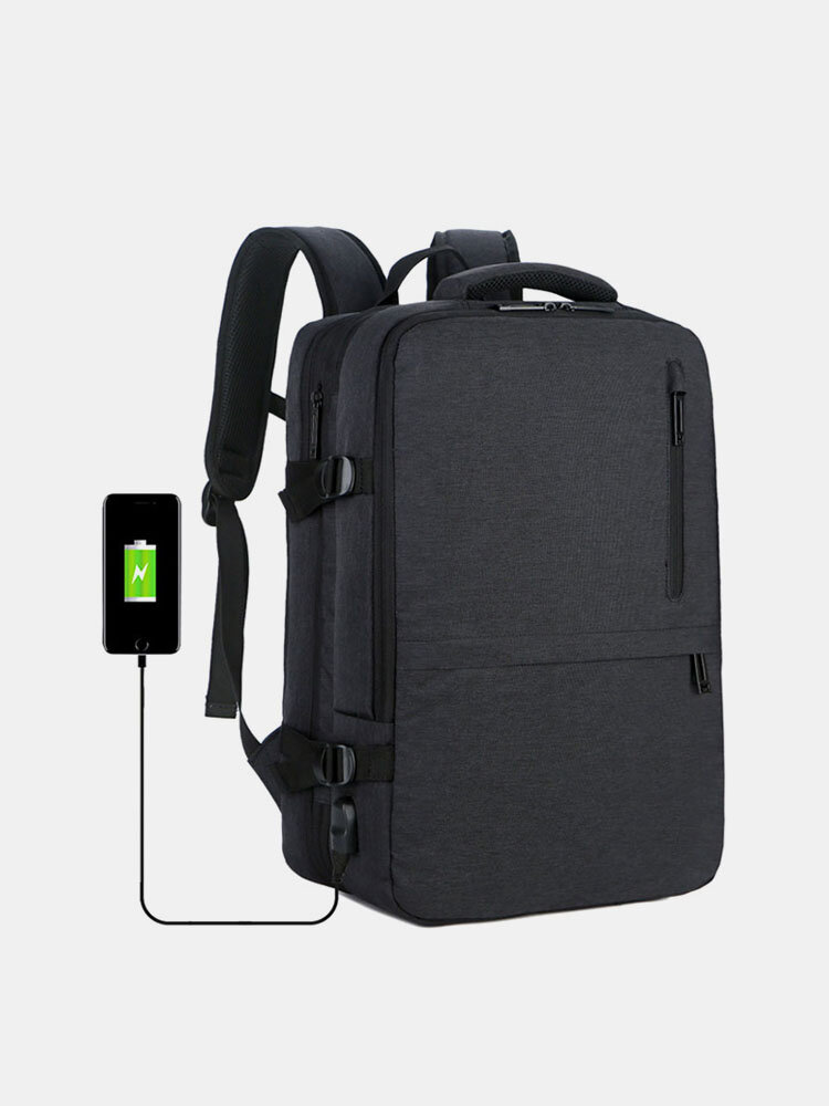 Men Oxford Extension Capacity 15.6 Inch USB Charging Multi-pocket Business Laptop Bag Backpack