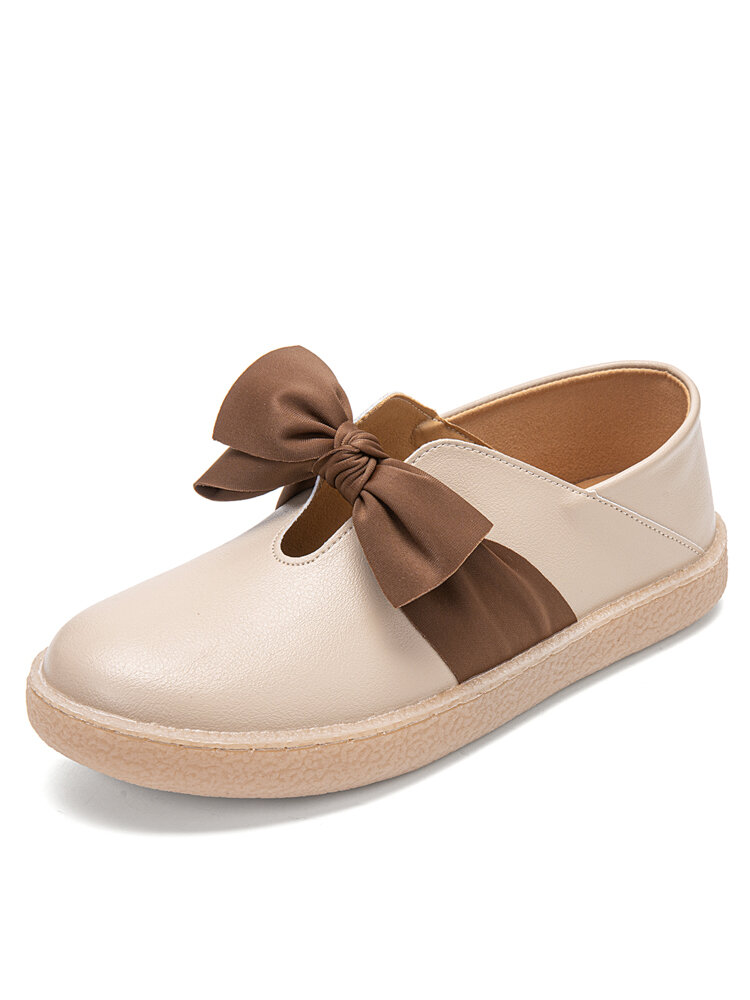 Women Casual Bowknot Embellished Soft Comfy Slip-On Flat Shoes