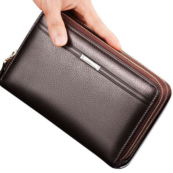 

Waterproof PU Leather Clutch Bag Men Wallet7 Card Holders Coin Bag Phone Bag, Black;brown