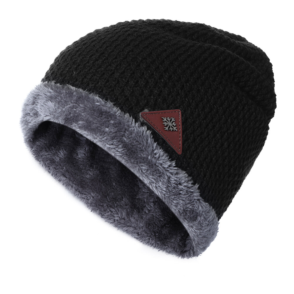 

Men Warm Winter Solid Knit Beanies Hat Outdoor Ski Lining Plus Plush Skullies Beanie Hat, Khaki