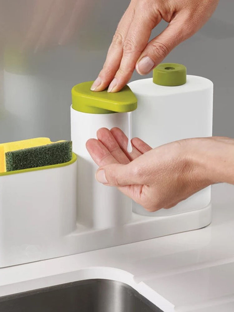 Стеллаж для хранения Кухонные принадлежности Многофункциональное моющее средство для раковины Мыло Диспенсер для рук Мыло Бутылка
