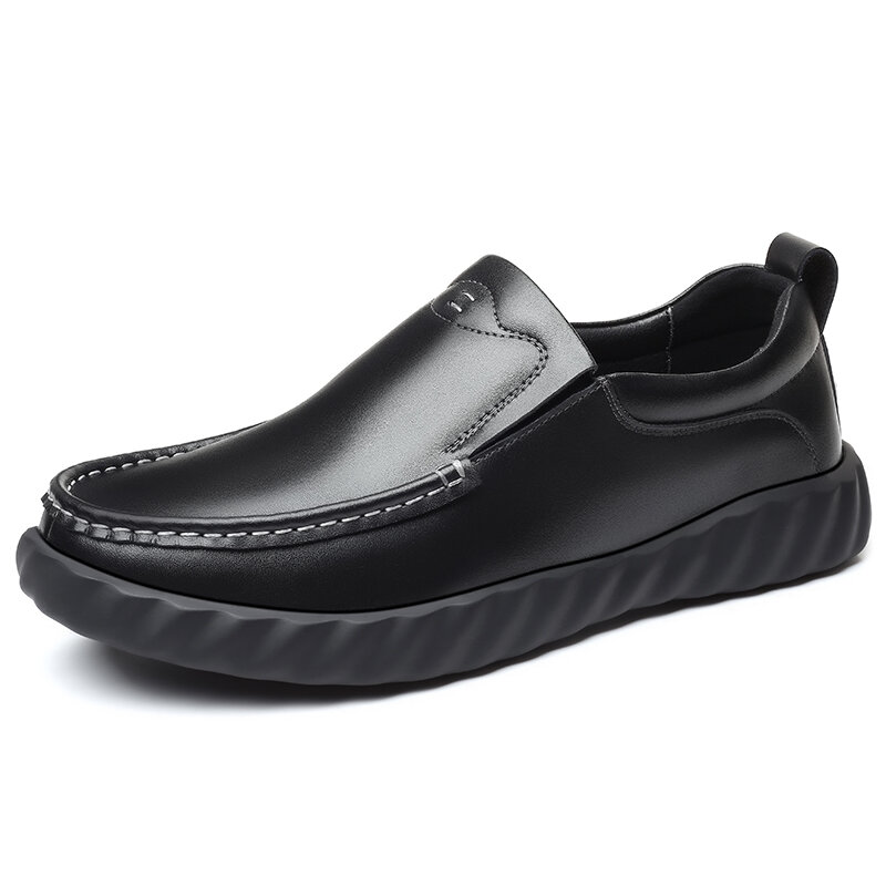 Men Microfiber Leather Non Slip Soft Sole Slip On Casual Shoes 
