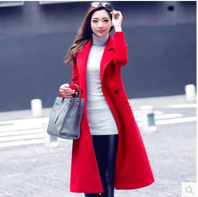Double-sided Long Section Over The Knee Woolen Coat