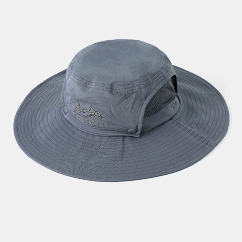 

New Fishing Hat Men's Sun Hat Outdoor Sunscreen Mountaineering Sun Hat Big Brim Fishing Breathable Fisherman Hat, Blue;beige;grey;dark grey;red1;red2
