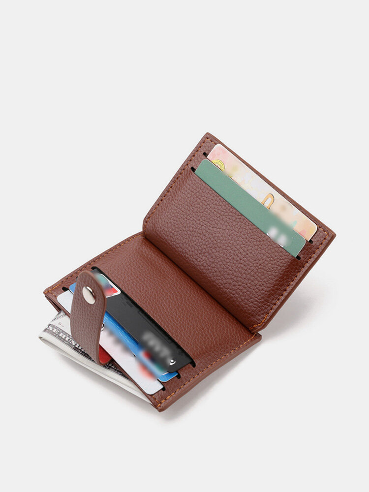 PU 7 Card Slot Casual Wallet Business Coin Bag Purse For Men