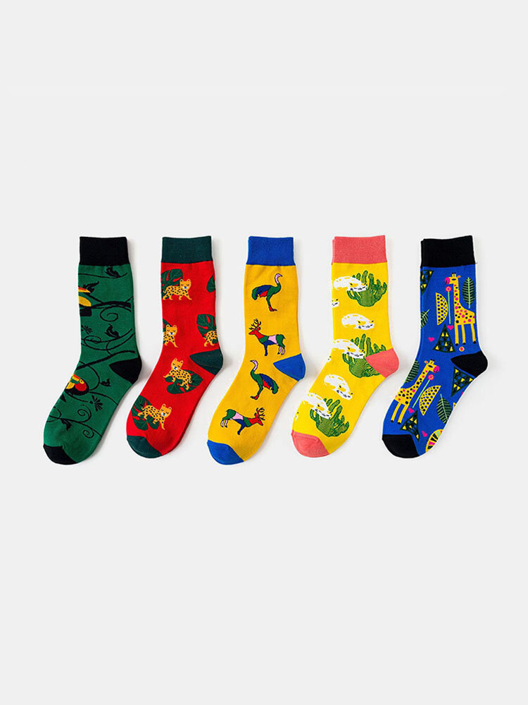 Animal Series Printed Tube Socks Colorful Cotton Trendy Socks