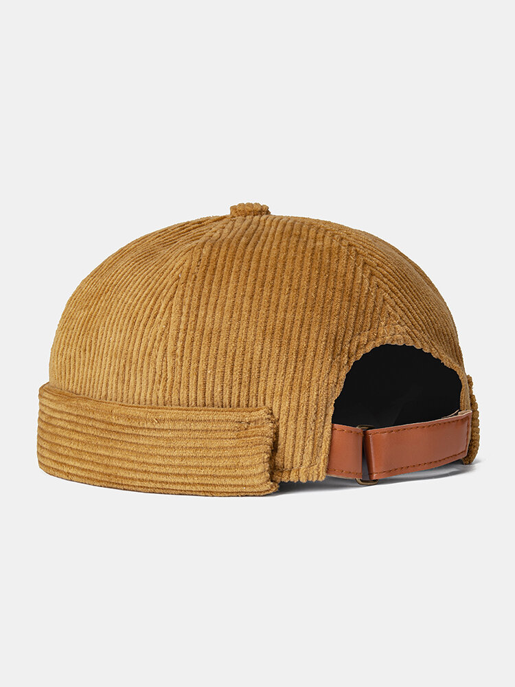 Men & Women Retro Corduroy Solid Color Melon Leather Hat For Men And Women In Autumn And Winter Warm Landlord Hat Casual