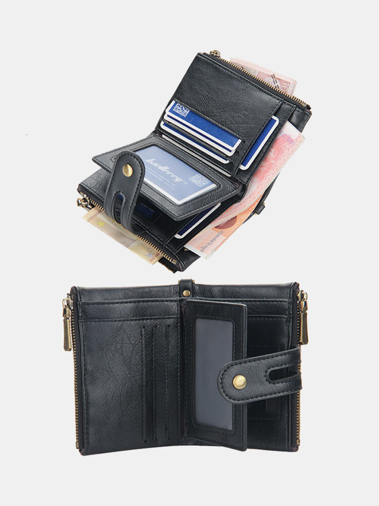 EDC Vintage Chain Decor 5 Inch Multi-pocket Small Wallet Card Case