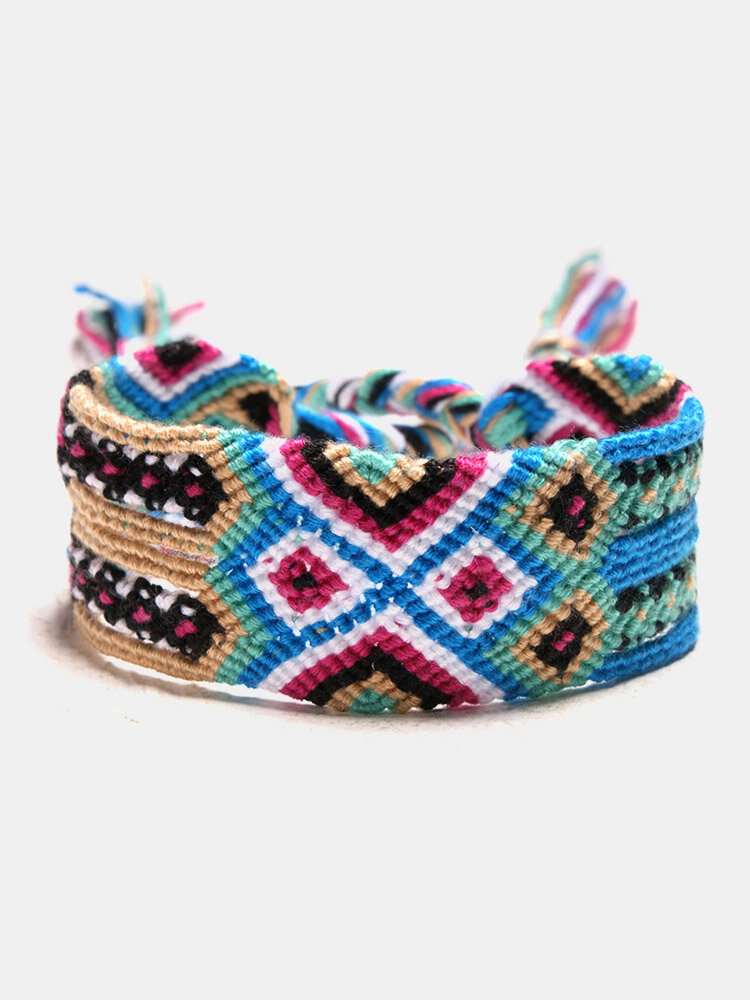 Bohemian Charm Bracelet Hand Weave Colorful Tassels Enthic Jewelry Handmade Bracelet for Women Men