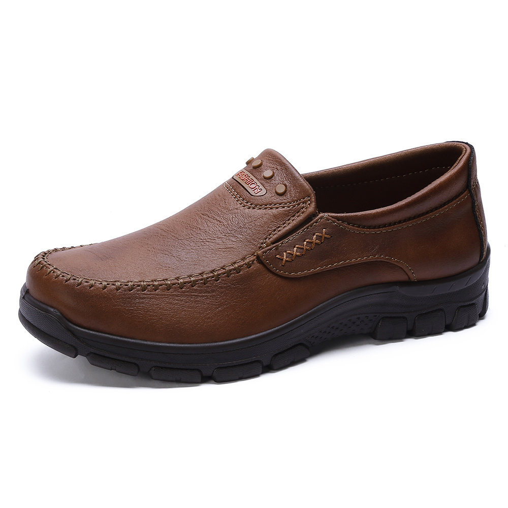 Men Moc Toe Microfiber Fabric Comfy Light Weight Slip On Casual Shoes