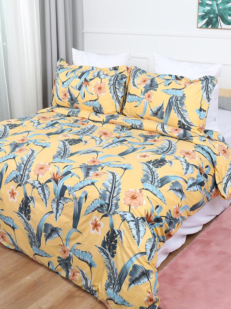 

Euramerica Style Leaves Bedding Set Bed Decor Bedclothes Pillowcases US Twin Queen King Bed Linen Set Adults Bed Duvet C