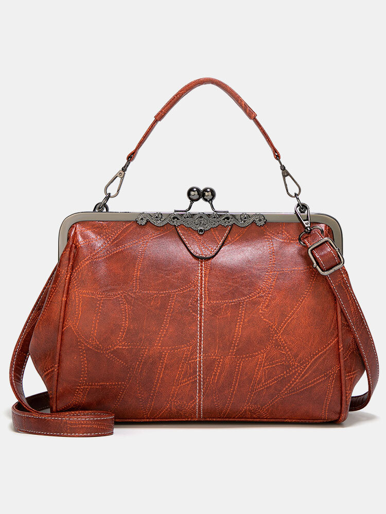 

Women PU Leather Vintage Lock Handbag Crossbody Bag Satchel Bag, Green;pink;brown;coffee;apricot