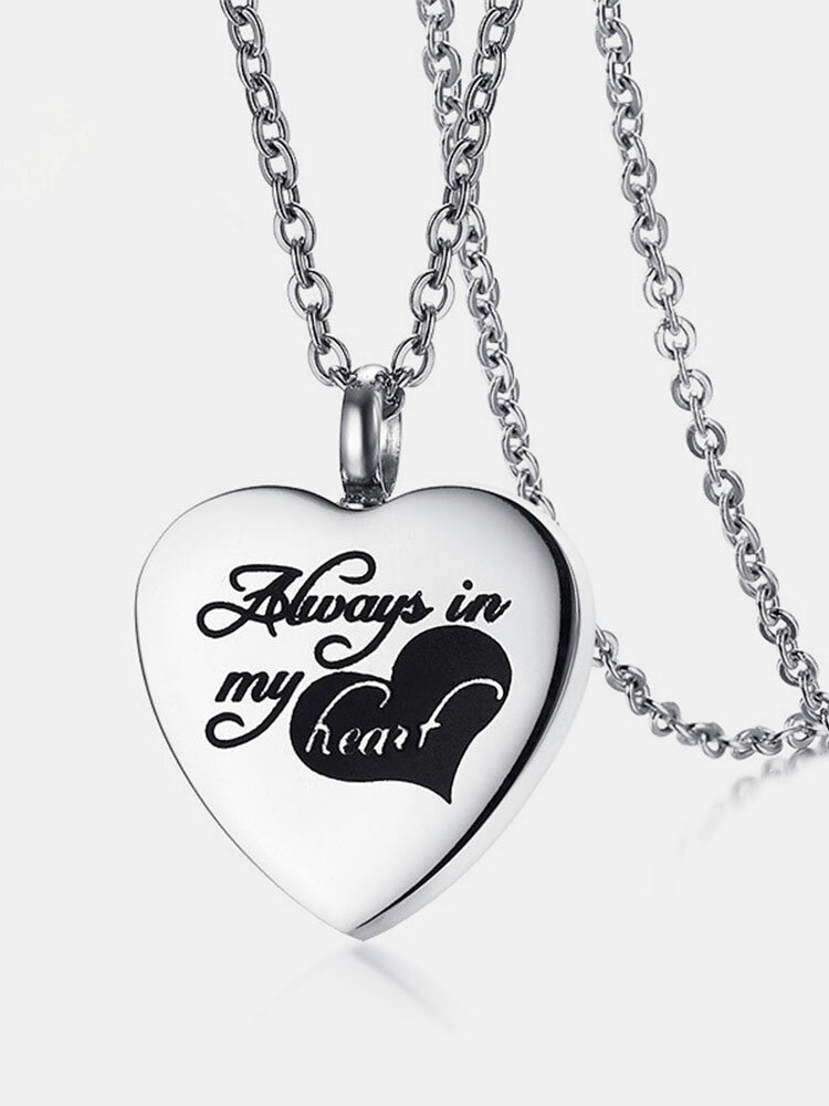 Stainless Steel Empty Bottle Love Heart Charm Necklace Perfume Bottle Necklace for Women Gift