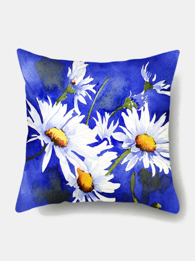 

1PC Daisy Flowers Colorful Printing Pillowcase Home Decor Sofa Living Room Car Throw Cushion Cover