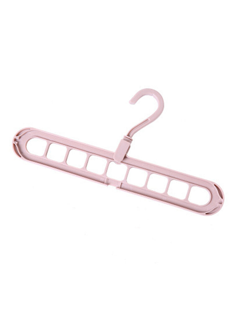 

9 Holes Hanger 360 Degrees Rotatable Hook Balcony Coat Hangers Plastic Wardrobe Storage Rack, Green;pink