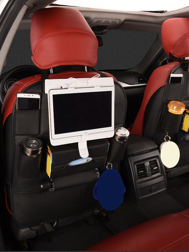 Multi-functional PU Leather Car Seat Back Storage Pocket Phone Cup Holder Organizer
