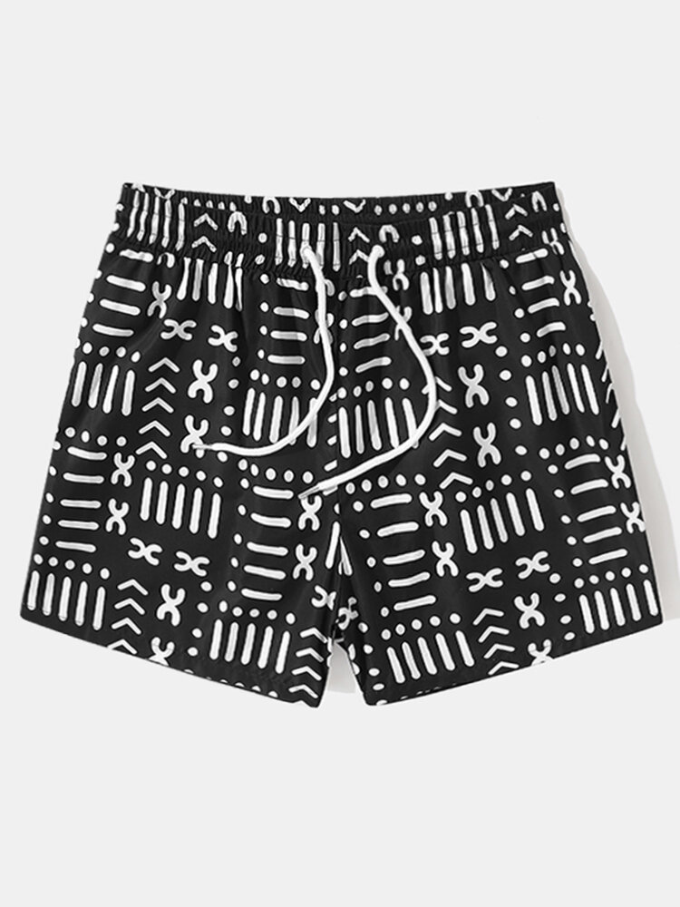 Men Ordered Print Lined Breathable Water Resistant Quick Dry Board Shorts