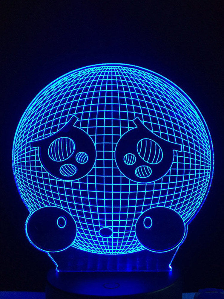 7 Farben nettes schreiendes Emoji Gesicht 3D LED beleuchtet buntes Touch Control Decor