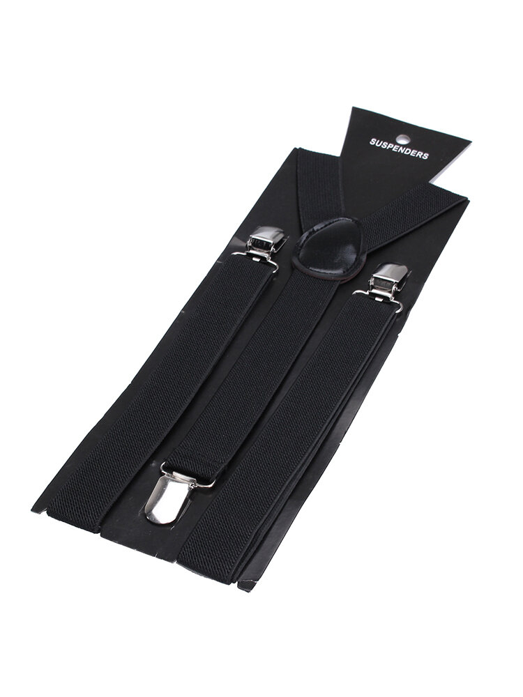 Men Women Fashion Clip-on Suspenders Elastic Y-Shape Adjustable Braces