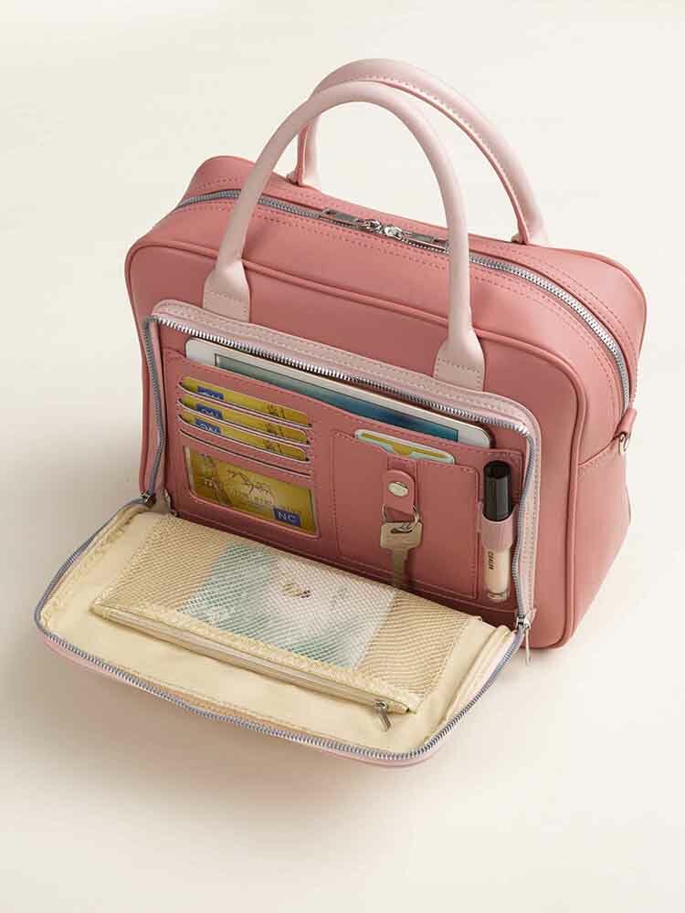 Women Faux Leather Designer Multifunction Multi-pocket Waterproof Travel Laptop Bag Briefcase Business Handbag Crossbody Bag